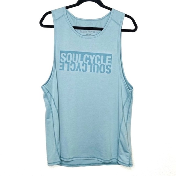 SOULCYCLE Blue Breathable Reflective Running Workout Tank Top Shirt Size Large - Picture 1 of 5